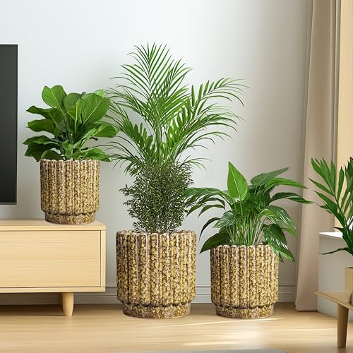 Ceramicfor Ceramic Planter, 7.6 Inch, Yellow - color: Leopard Print Yellow, size: 7.6 Inch