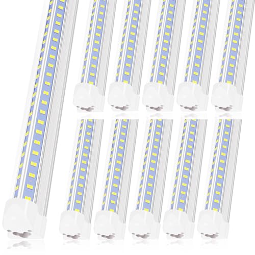 AQIQUUT Led Shop Lights 4FT 50W 6500K 7000LM Clear White,Shop Light 4FT 110V Linkable Integrated V-Shape for Shop Garage,Warehouse,Workbench and Workshop Commercial Bay Lighting(10-Pack) - size: 4FT 6500K 10-Pack