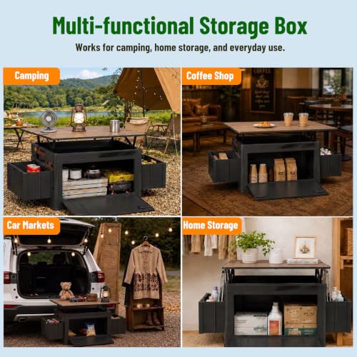 Mazatzal Multi-Purpose Camping Storage Box, 60L - color: Black Red