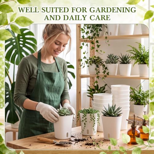 Ziliny 20 Pcs 5.91 Inch Self Watering Planters with Water Indicator - size: 5.91 Inch