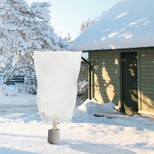6 PCS Plant Covers Freeze Protection with Zipper Drawstring, 47.2"x31.5" - color: white