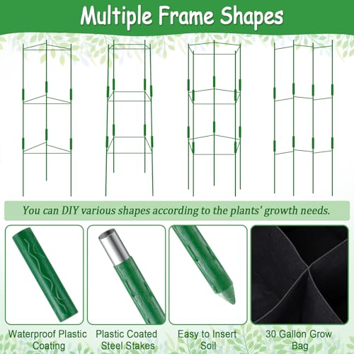 Tomato Cages, Square Tomato Plant Stakes Support Cages Trellis
