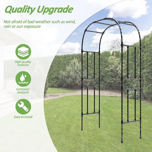 Thickened Metal Garden Arch-59L*94.5H,Trellis for Climbing Plants Outdoor - size: 59(L)*94(H)*16(W)IN