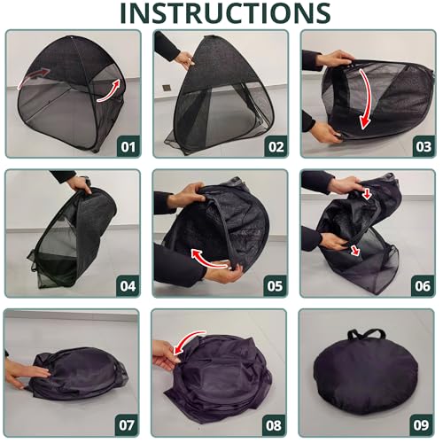 2Pcs Pop Up Garden Netting Bug and Shade Cover,Plant Sun Shade Netting Tent - color: Black-28x28x30 Inch