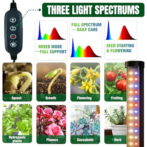 36W Standing Grow Light for Indoor Plants, 65'' Adjustable Tall Grow Light with Stand, 3 Light Modes & 10 Dimmable Levels, Floor Grow Light with Timer for Large Indoor Plants, Herbs, Corners