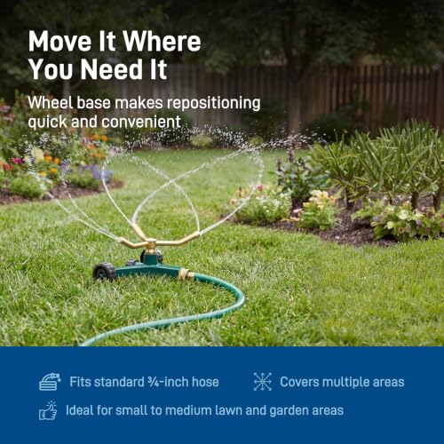 Orbit 58257N Lawn and Garden 3-Arm Metal Sprinkler with Wheel Base - style: 3-Arm Sprinkler
