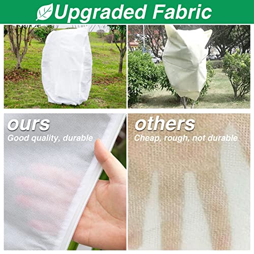 2Pcs Plant Covers Freeze Protection with Drawstring and Zipper, 7.9 x 6.6ft - size: 7.9 * 6.6 FT 2Pcs
