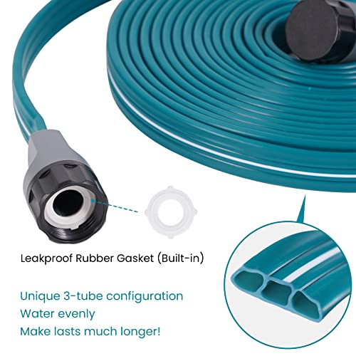 LINEX Sprinkler Soaker Hose 15 ft for Garden Lawn Watering Hose with Stakes - size: 15FT