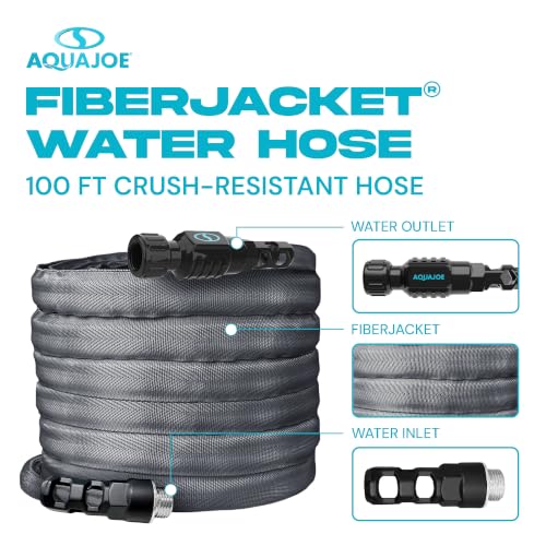 Aqua Joe AJFJ100-58-XT1 New and Improved - Aqua Joe 100-Ft x 5/8-Inch FiberJacket Garden Hose - size: 100-foot