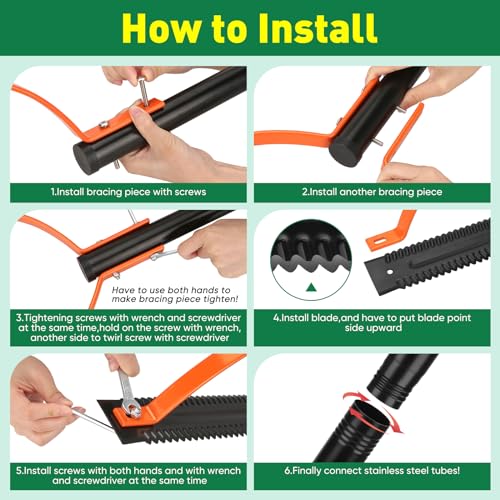 BlumWay 60 INCH Weed Grass Cutter, Double-Edged Serrated Sharp Steel Blade