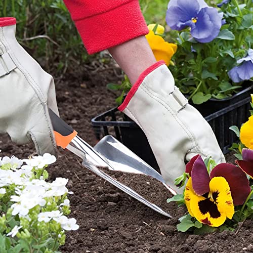 Garden Trowel Hand Shovel for Gardening, Aluminum Small Garden Spade - color: Orange