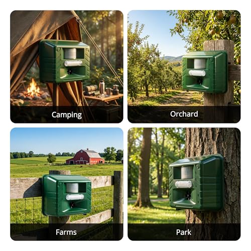 ASPECTEK Yard Sentinel Ultrasonic Animal Repeller with Strobe Light, 3 Mode Protection, Motion Sensor, Deterrent for Deer, Raccoons, Squirrels and Opossums AC and Battery Powered - 1 Pack - style: With Strobe Light