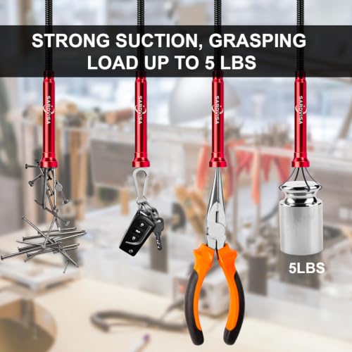 Bendable Flexible Magnetic Pickup Tool, 24'' Four Claw Grabber Tool, Accurate Pick Up In Narrow Space for Engine Bay/Home Sink/Drain/Earring/Keys/Metal Objects (Magnetic orientation) (Pack of 2) - size: Magnetic Directional Bend Pickup Tool (Pack of 2)