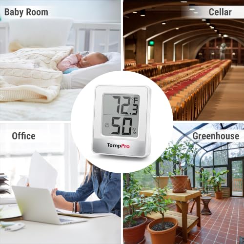 TempPro TempAir Digital Hygrometer Indoor Thermometer - color: White Indoor Thermometer