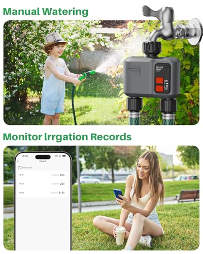 WiFi Sprinkler Timer 2 Zone, 984ft Range Smart Water Timer for Garden Hose - style: 2 Zone