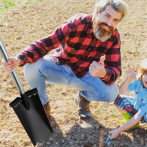 1 Pcs All Steel Trenching Spade with D-Grip Handle Removable Footpads