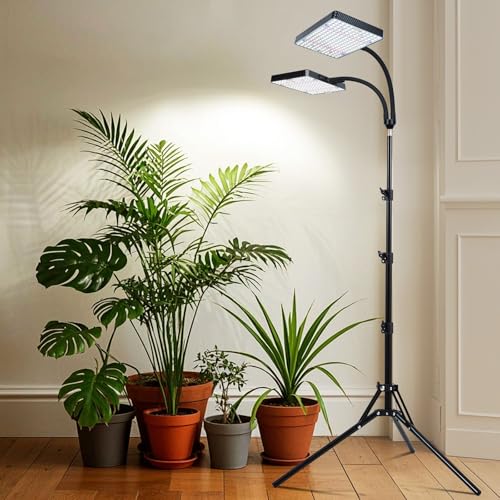2Head 50W Grow Light with Stand for Seedlings, Seed Starting - size: 2-Head-Stand