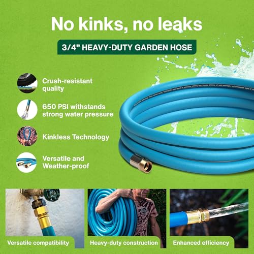 Aeromixer THE HOSE 3/4 Inch Garden Hose 10 Ft Heavy Duty Water Hoses - size: 3/4" x 10', style: 1 Pack