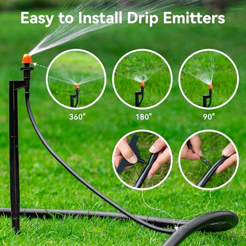180 Degree Drip Irrigation Sprinkler Heads with 12 Inch Stakes 20 Set - size: 20 Set 180° Drip Emitters
