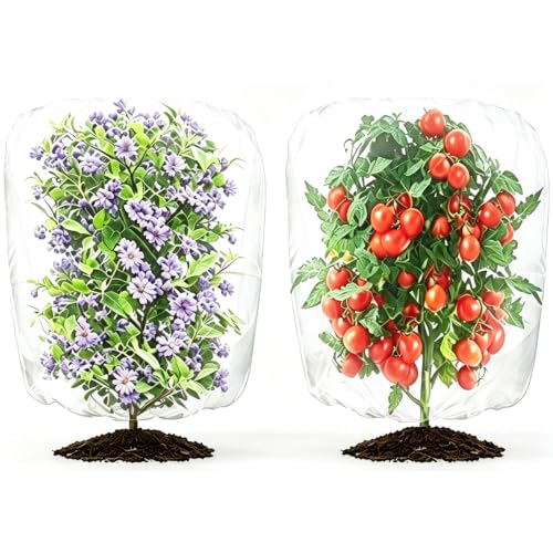 2PCS Bird Netting for Garden Protection with Zipper and Drawstring Fruit Tree Plant Netting Cover for Blueberry Vegetables BushesProtection from Insect Squirrels Birds, 3.3Ft x 2.7Ft