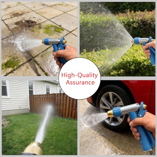 Garden Hose Nozzle, High Pressure Water Hose Nozzle Heavy Duty - color: Blue