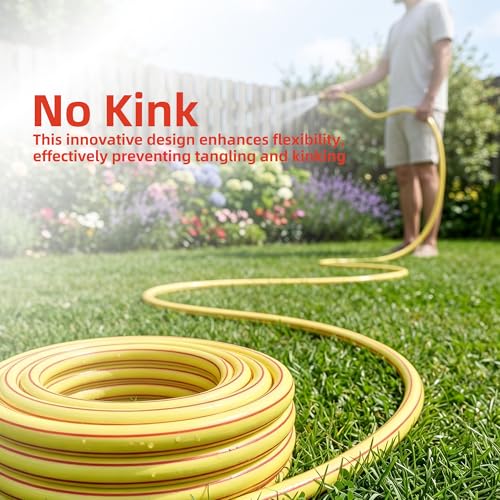 10ft 3/4 in. Short Leader Garden Hose, Solution4Patio, Male/Female Fittings - color: Yellow/Red, size: 3/4 in. x 10 ft.