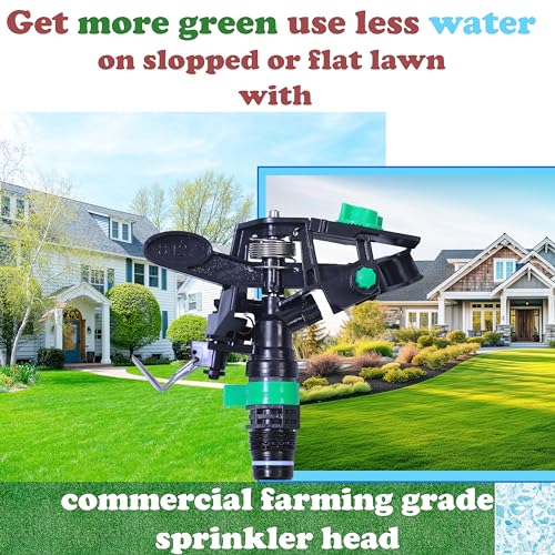 Pulsating Impact Yard Sprinkler, 80 to 5800 Squre feet Adjustable Coverage, Pack of (1), Perfect for Lawn,Garden and Yard by Apt