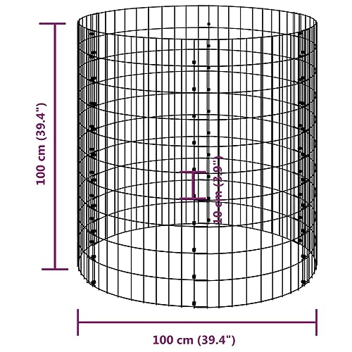 Galvanized Steel Garden Composter 39.4x39.4 Inches, Rustproof Mesh Compost Bin for Leaves and Grass Clippings, Outdoor Composter with Open Grid Design for Air Circulation - size: 39.4" x 39.4"
