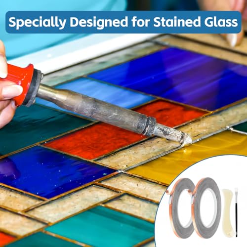 Copper Foil Tape for Stained Glass, Adhesive Pure Copper Foil Tape - color: Golden, size: 7/32inch