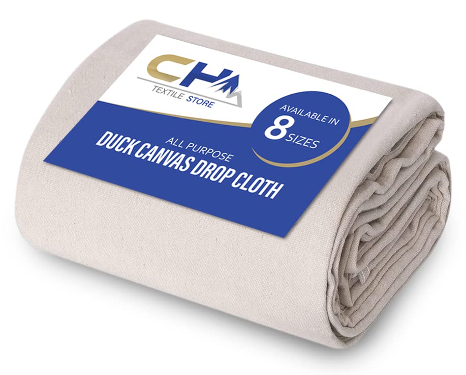 Canvas Painters Drop Cloth (Size 4 x 5 Feet - Pack of 1) - Pure Cotton Paint Drop Cloth for Painting, Curtains, Furniture & Floor Protection - All Purpose Thick Canvas tarp with Double Stitched Edges - size: 4' x 5' Pack of 1