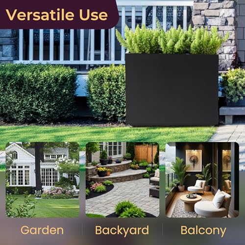 Tall Divider Metal Planter Box 36Wx11Dx30H, Quick 5-Min Assembly - size: 36Wx11Dx30H