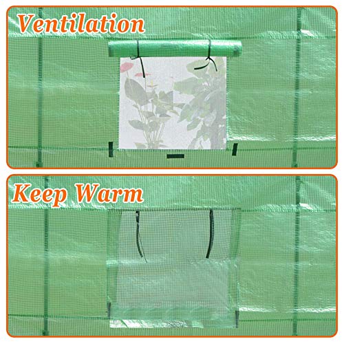 Greenhouse Replacement Cover Outdoor Larger Walk in Greenhouse Replacement Top Tarp(10'X7'X6' (Cover Only))