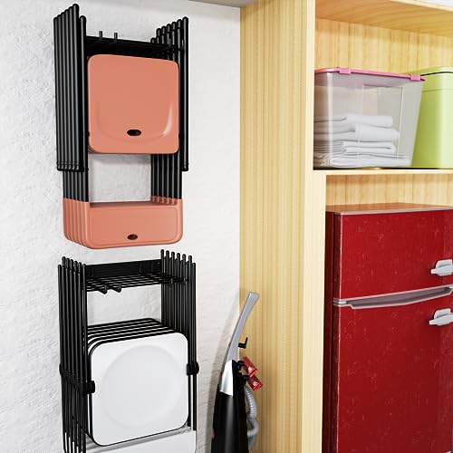MOOMSINE Folding Chair Storage Rack for Garage, 2-Pack Heavy Duty Wall Mount Garden Tool Organizer, Utility Hooks for Lawn, Beach & Camping Chairs, Max Load 240 lbs - size: 16.5 Inch(2 Pack)