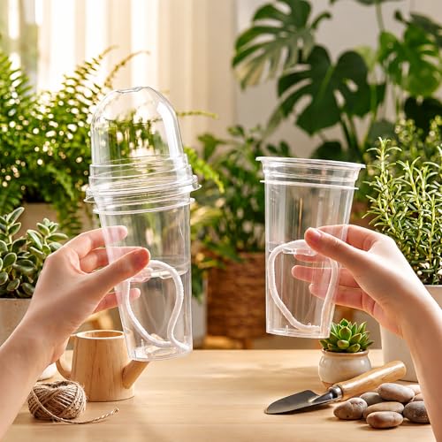 30 Pack 3.5" Self Watering Propagation Pots Clear, Plain Cup - size: 3.5"
