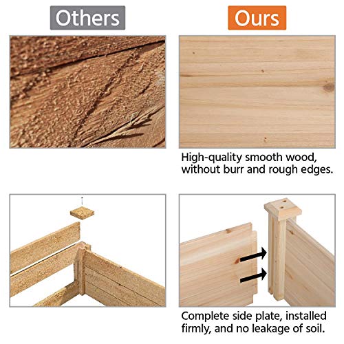 Yaheetech Wooden Raised Garden Bed Outdoor Planter Box, Wood - color: Natural Wood, size: 8ft x 4ft