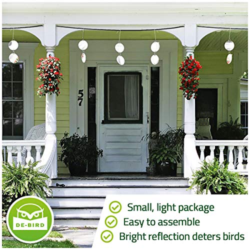 De-Bird Reflective Hanging Discs – Outdoor Reflective Garden Accessories with Swivel Hooks – Reflective Discs for Gardens, Patios, Trees, and Balconies – 8 Pack - size: 8Pack-Repellent Disks