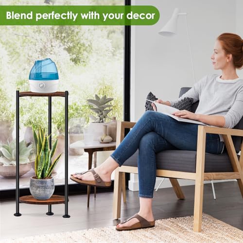 30'' Heavy Duty Plant Stand Indoor, for Living Room, Balcony, Deck, 2-Pack - color: dark brown-2 pack