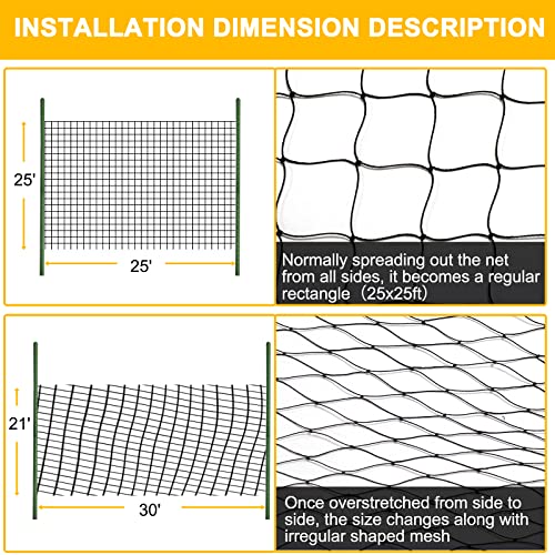 BSTPCOO Chicken Netting 25'x25', with 1" Mesh Bird Netting for Chicken Coop - size: 25'×25'-1''