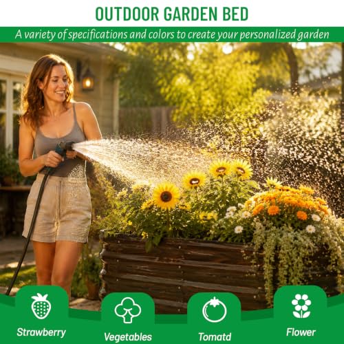 SnugNiture Galvanized Steel Raised Garden Bed Kit - 2 Pack 4x2x2 ft Metal Planter Box for Vegetables, Flowers, Herbs | Easy Assembly, Open Bottom Design for Optimal Drainage - size: 4x2x2ft(2 Pack)