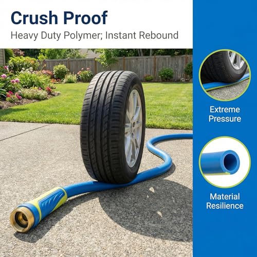 Garden Hose 75ft x 5/8", Heavy Duty Water Hose, Kink Resistant - color: Blue, size: 75FT