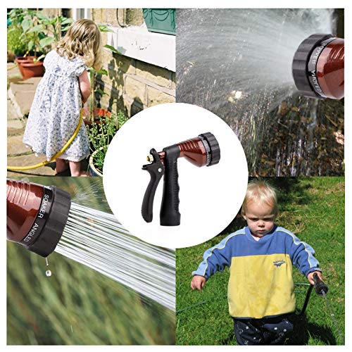 GREEN MOUNT Water Hose Nozzle Spray Nozzle, Metal Garden Hose Nozzle with Adjustable Spray Patterns, Perfect for Watering Plants, Washing Cars - color: Bronze