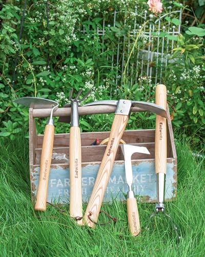 15 Inch Pick Axe, Stainless Steel Mattock with Solid Wood Handle