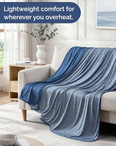 Cooling Blanket for Hot Sleepers - Cold Blanket Twin Size - Navy, 60 x 80 - color: 05 - Navy Blue, size: Twin / Twin XL (60" x 80")