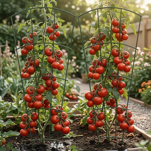 Thealyn 56" Tall Metal Plant Trellis, Climbing Plant Support, 4 Pack, Green - color: Green, size: 56 inch