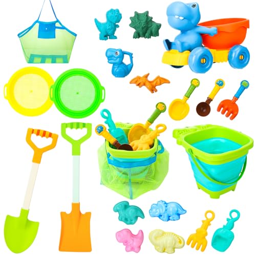 20 Pcs Beach Toys, Dinosaur Sand Toys