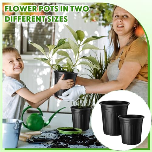 FoldTier 300 Pcs 2 Gallon/1 Gallon Plant Nursery Pots Plastic Flexible Bulk