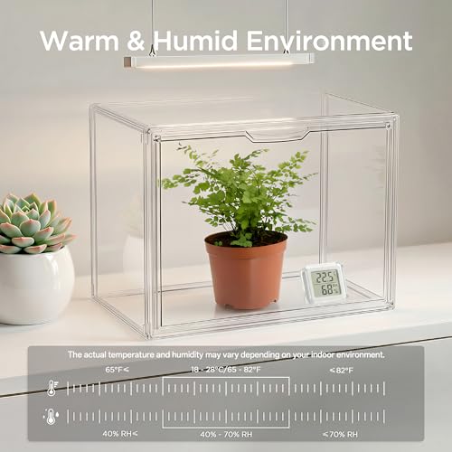 HBlife Mini Greenhouse for Indoor, Clear Stackable Green House with Magnetic Waterproof Door for Small Plants Nursery Germination and Display, Tabletop Portable Greenhouse, 14.1x8.6x10.6 Inch (3 Pack) - size: 14.17 x 8.66 x 10.63 Inch (3 PACK)