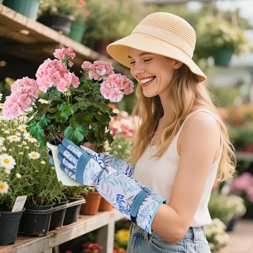 Gardening Gloves for Women Thicken Thorn Proof Women garden gloves, Long Forearm Protection for Yard and Outdoor Work - size: Medium