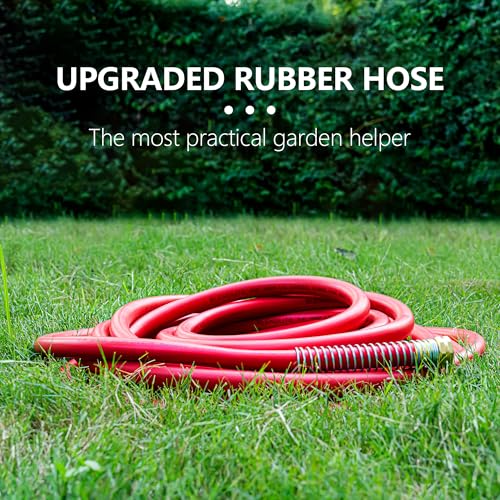5/8" Garden Hose 200ft, -40℉ To 190℉ Hot/Cold Rubber hose, Red - color: Red, size: 200Ft