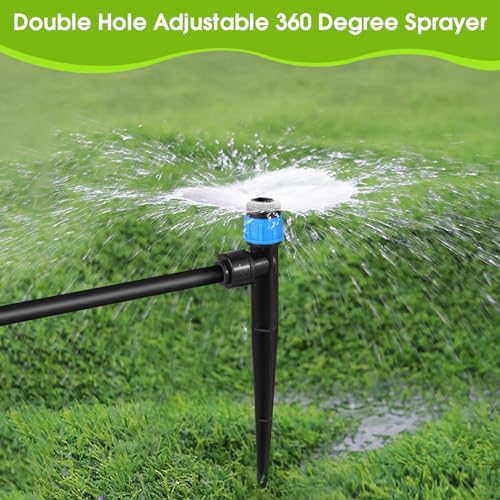 60 Pcs Drip Irrigation Emitters with Stake - Adjustable Drip Emitter Vortex for 1/4" Drip Line Irrigation Tubing - Drip Irrigation System Parts Drippers Sprinkler Heads for Garden Watering System-Blue - style: 60 Pcs Blue Drip Emitters Vortex